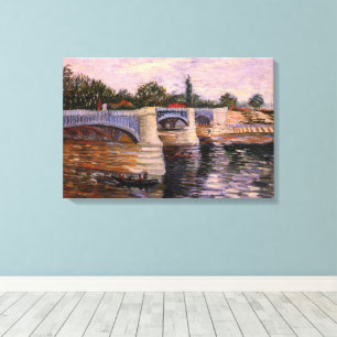 Impressão Em Tela Van Gogh Rio Sena com Pont del Grande Jette