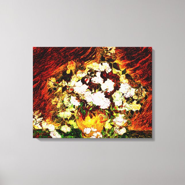 Impressão Em Tela Van Gogh - Rosas (Frente)