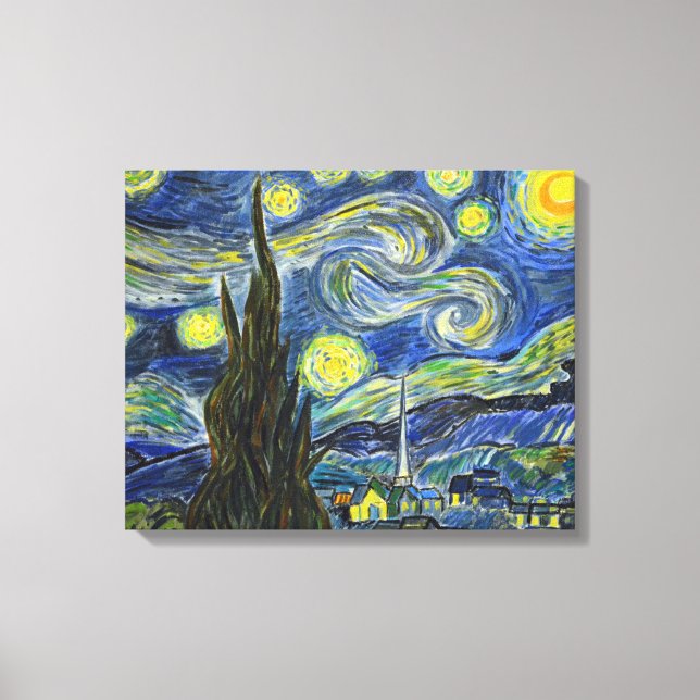 Impressão Em Tela Van Gogh Starry Night. Acrílico na canvas. (Frente)