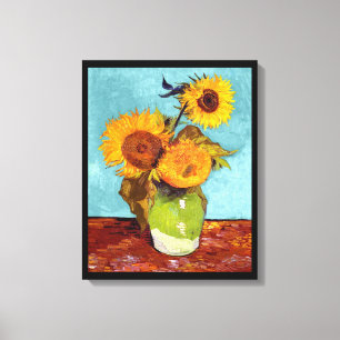 Impressão Em Tela Van Gogh - Três Girassóis Em Um Vaso - Arte Fina