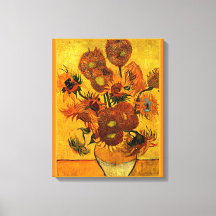 Impressão Em Tela Van Gogh - Vase com 15 Girassóis