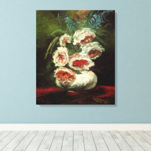 Impressão Em Tela Van Gogh Vase com Peonies, Vintage Fine Art