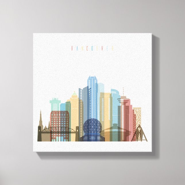 Impressão Em Tela Vancouver, Canadá | Linha Skyline Cidade (Frente)