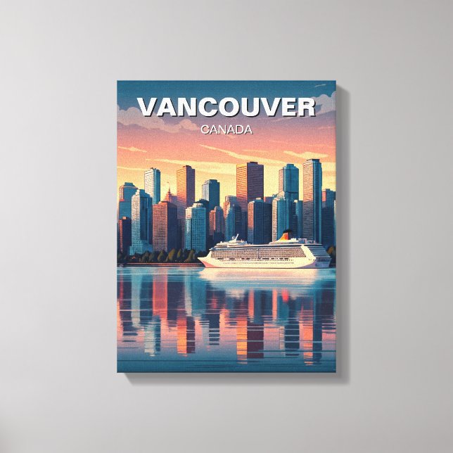 Impressão Em Tela Vancouver Skyline Canada Viagem (Frente)