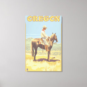 Impressão Em Tela Vaqueiro no poster das viagens vintage do