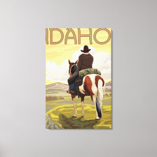 Impressão Em Tela Vaqueiro & poster de viagens de HorseIdahoVintage