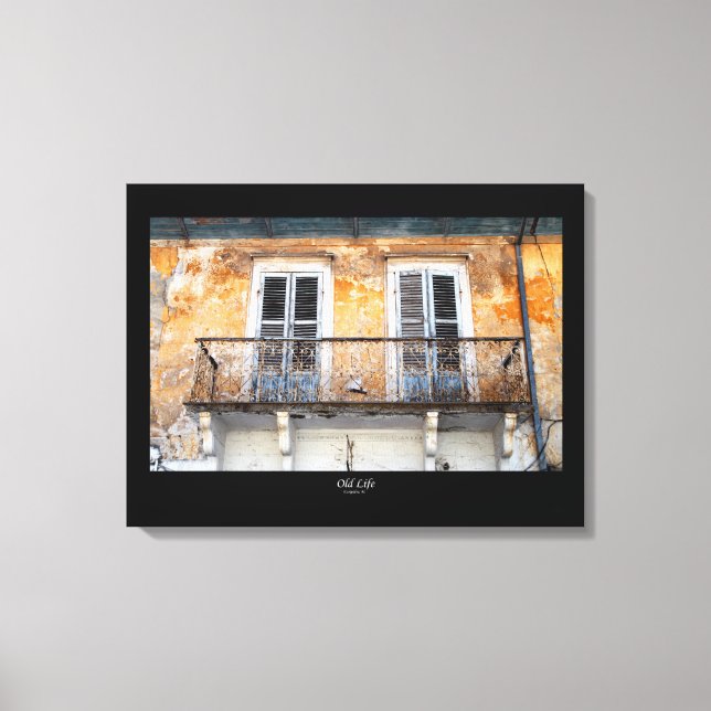 Impressão Em Tela Varandas de edifícios antigos, Limassol, Chipre te (Frente)