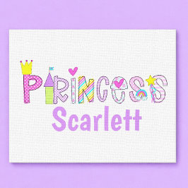Impressão Em Tela Varinha Personalizada Coroa Castelo Alfabeto Princ