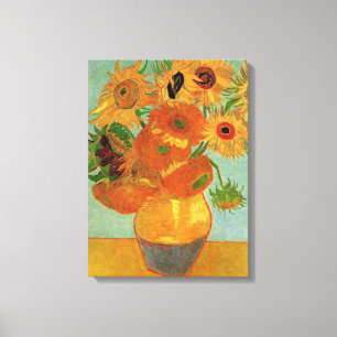 Impressão Em Tela Vase com 12 girassóis Vincent van Gogh.