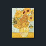 Impressão Em Tela Vase com 12 Girassóis - Vincent Van Gogh (1888)<br><div class="desc">Esta design usa a pintura de Vincent Van Gogh,  de 1888,  "Vase com 12 Girassóis". A pintura mostra doze girassóis num vaso amarelo sobre fundo azul e amarelo.</div>
