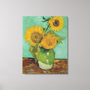 Impressão Em Tela Vase com três girassóis, Vincent van Gogh