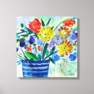 Impressão Em Tela Vaso de flores em estilo impressionista