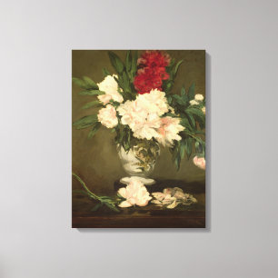 Impressão Em Tela Vaso de Manet das peônias em um suporte pequeno