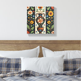 Impressão Em Tela Vaso Romano Floral