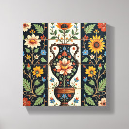 Impressão Em Tela Vaso Romano Floral