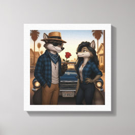 Impressão Em Tela Vato Lobo "Valentines" 