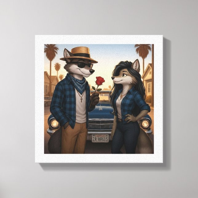 Impressão Em Tela Vato Lobo "Valentines"  (Frente)