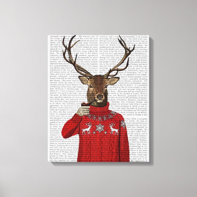 Impressão Em Tela Veado em Ski Sweater (Frente)