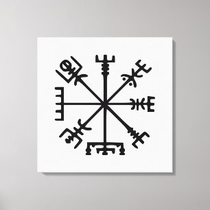 Impressão Em Tela Vegvísir (compasso de Viking)
