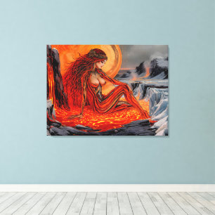 Impressão Em Tela "Veias do vulcão" - Retrato de mulher vulcânica