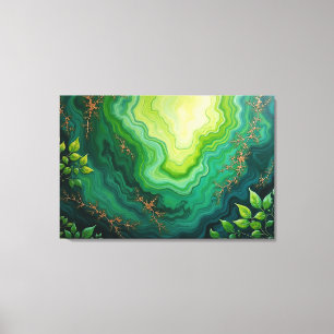Impressão Em Tela Veias Verdejantes – 36"x24" Fluxo da Selva Abstrat
