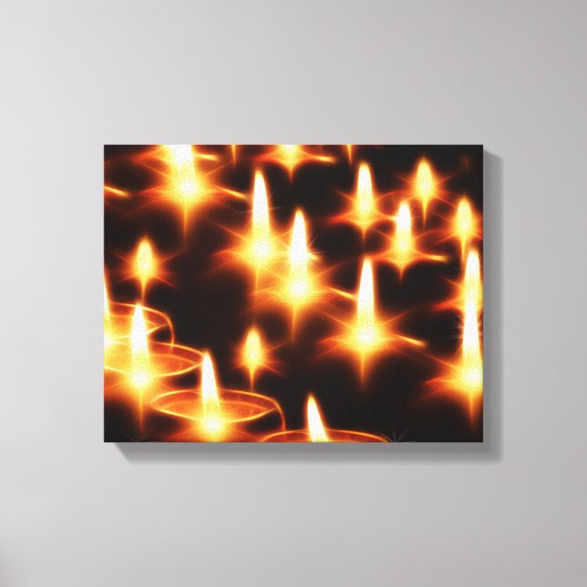 Impressão Em Tela Velas Luzes Noite Escura Noite Feliz Natal (Frente)