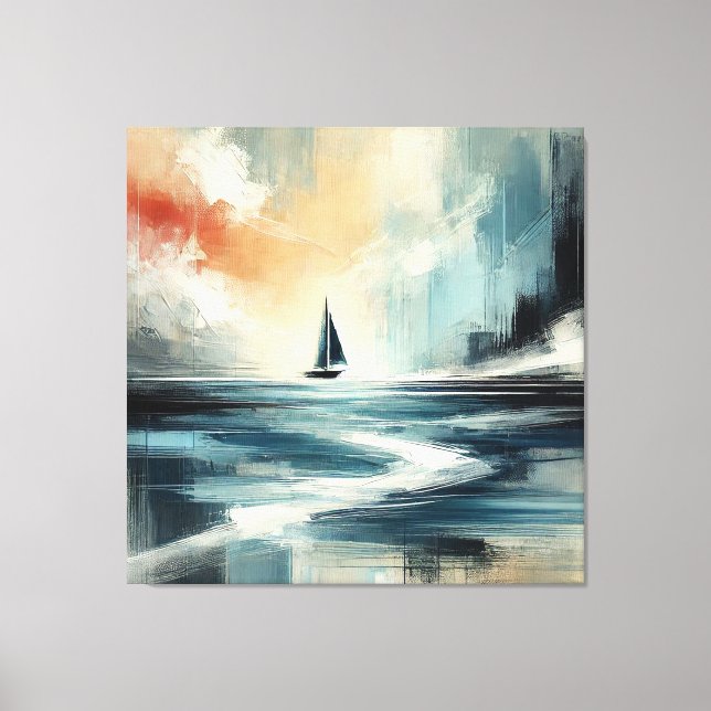 Impressão Em Tela Velero Abstrato Moderno (Frente)