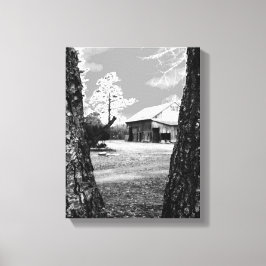 Impressão Em Tela Velho Barn Rural Barns Country Black & White Photo