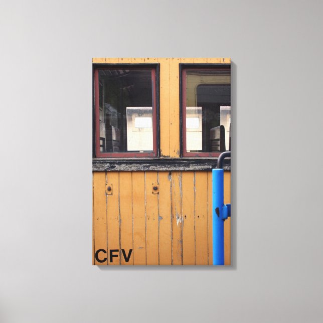 Impressão Em Tela Velho Comboio A Vapor Le Mastrou Yellow Wagon Canv (Frente)