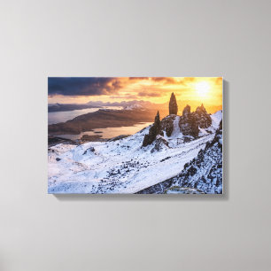 Impressão Em Tela Velho Homem de Storr Pôr do Sol Dourado