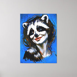 Impressão Em Tela "Velka Teyani" Whispering Raccoon Trickster