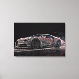 Impressão Em Tela Velocidade Fluida | Arte Automobilística (76 cm x 