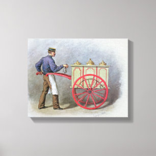 Impressão Em Tela Vendedor de Sorvetes, 1895