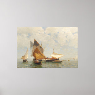 Impressão Em Tela Veneza, barco de pesca na lagoa (1889)