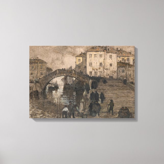 Impressão Em Tela Veneza, Itália (Paisagem Veneziana Vintage) (Frente)