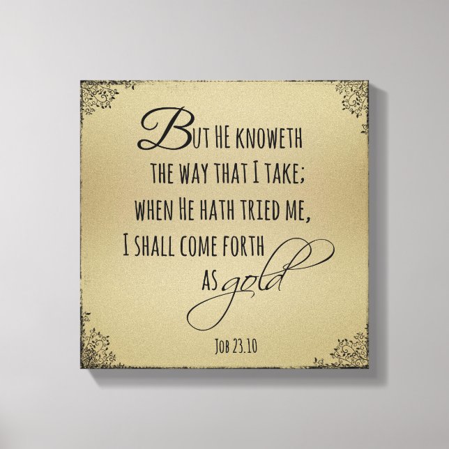 Impressão Em Tela Venha como a Bíblia de Trabalho Dourada Verdadeiro (Frente)