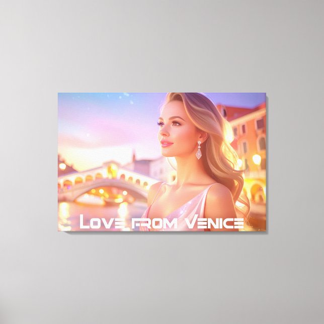 IMPRESSÃO EM TELA VENICE - LOVE FROM VENICE - (Frente)