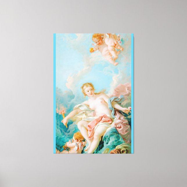 Impressão Em Tela Vênus nas ondas de François Boucher (Frente)