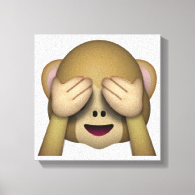 Impressão Em Tela Ver Sem Macaco Mau - Emoji (Frente)