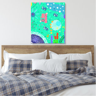 Impressão Em Tela Verão Espuma do Mar: Arte Abstrata 