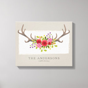 Impressão Em Tela Verão floral personalizado do Antler dos cervos