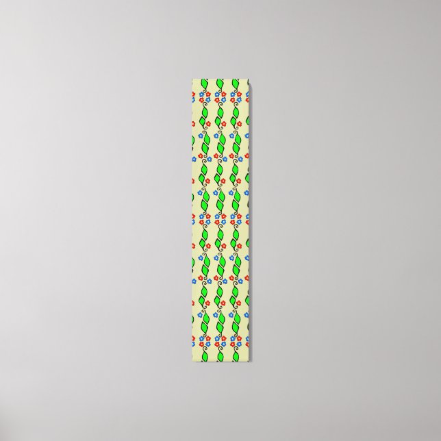 Impressão Em Tela Verde Deixa Pequenas Flores de Arte Folha Slim (Frente)