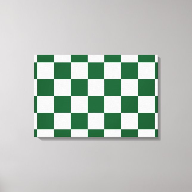 Impressão Em Tela Verde e branco verificados (Frente)