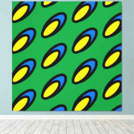 Impressão Em Tela Verde Verde Amarelo Azul Preto Malhado Arte Modern