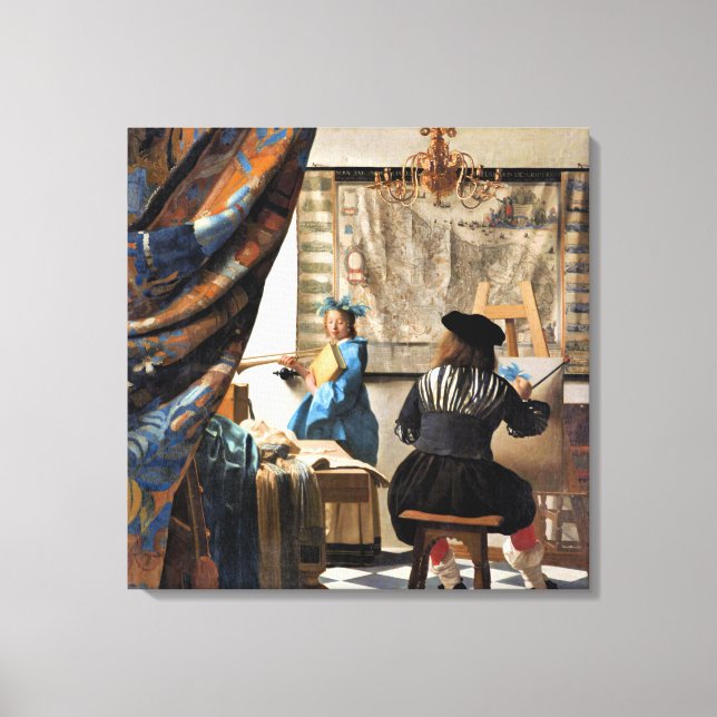 Impressão Em Tela Vermeer - A Arte da Pintura (Frente)