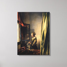 Impressão Em Tela Vermeer - Menina Lendo uma Carta numa Janela Abert