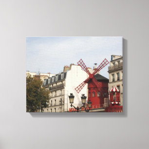 Impressão Em Tela Vermelho de Moulin! Paris, France, fotografia,