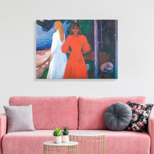 Impressão Em Tela Vermelho e Branco   Edvard Munch  