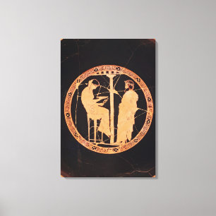 Impressão Em Tela Vermelho-figura ateniense kylix que descreve