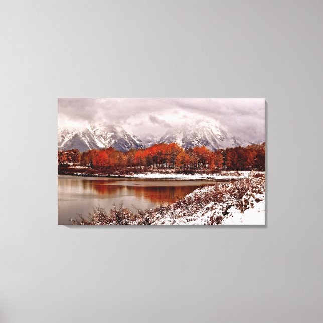 Impressão Em Tela Vermelho reflete após a primeira tempestade de inv (Frente)